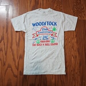 Vintage Woodstock 25th Anniversary Single Stitch T Shirt Mens Medium 90s Concert